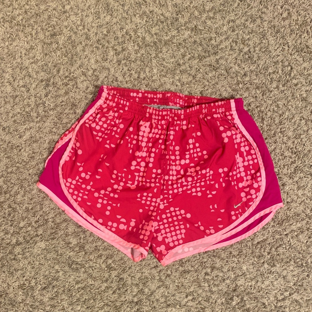 Pink Nike athletic shorts